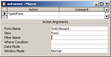 Creating the AutoExec macro.