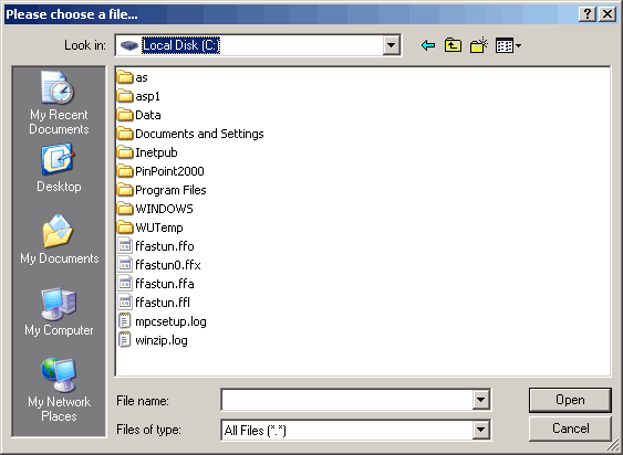 Browse Files dialog box.