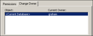 Showing the current owner of the database and all the objects