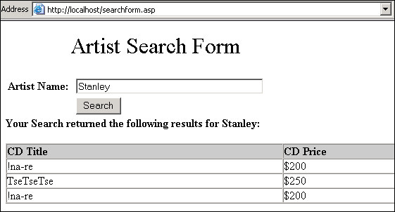Running the Search form