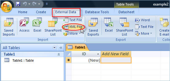 Click to Import the XML file