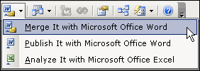 Merge It with Microsoft Office Word option available from the database toolbar