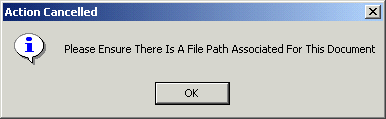 Error when there is no file path associated with the record