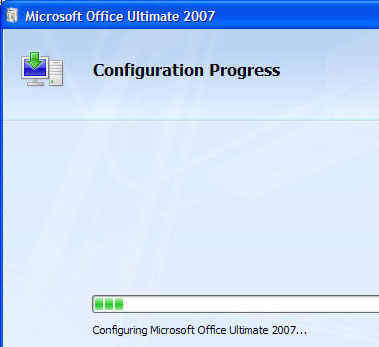 Office 2007 configuration screen