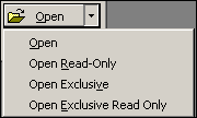 Open dialog box, showing the option for choosing how to open the file.